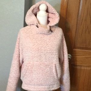 Victoria’s Secret Pink Sherpa Hoodie, sz S, pink
